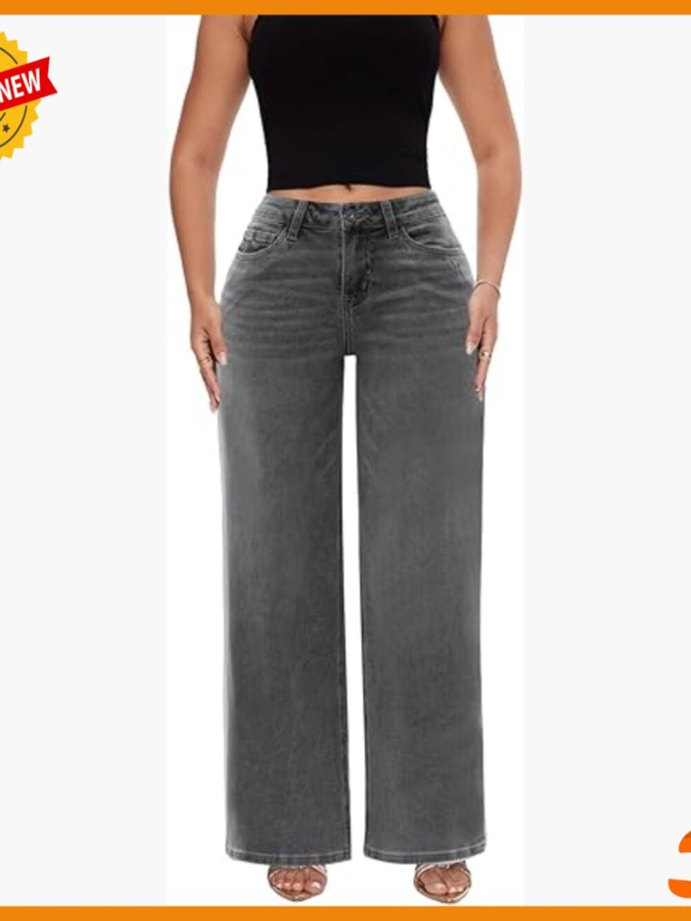 Wide Leg Distressed Jeans Mid-Low Rise Stretchy Denim Pants